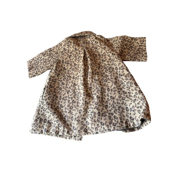 Luij Womens Leopard Print Wool Blend Coat With Satin Lining & Button Closure - Picture 7 of 7